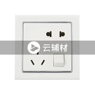 AN225 二位二、三极带开关插座 10A (白色)