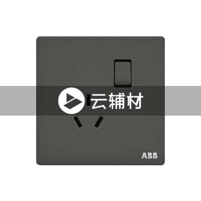 AF223-G一位中标带开关三孔插座10A，古典灰