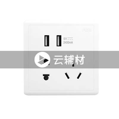 AQ293带双USB充电二位二三极插座 10A