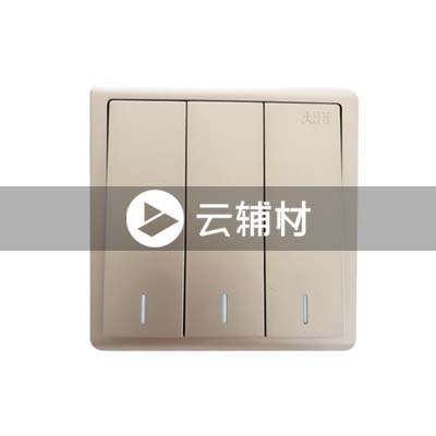 AQ107-CG三位双控带荧光开关 10AX，金色