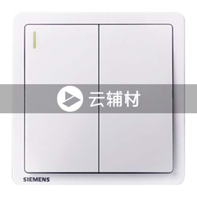 西门子致琦雅白10AX 二位单控开关带荧光