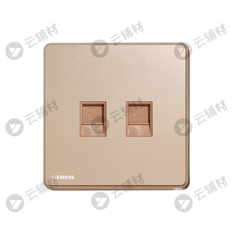西门子睿致玫瑰金二位电脑插座CAT5E