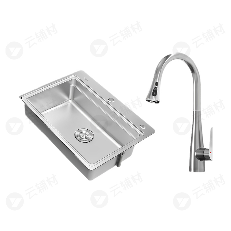 恒洁厨房水槽304不锈钢单槽68*49cm